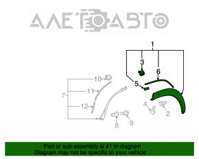 Capacul aripii spate dreapta pentru Lexus NX200t NX300 NX300h 15-21, zgârieturi.