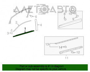 Moldură ușă-sticlă centrală față dreapta pentru Lexus RX350 RX450h 10-15