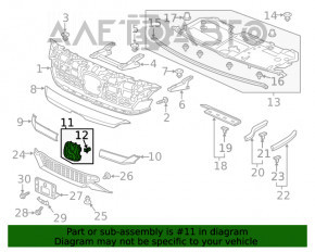 Emblema grilei radiatorului Honda Clarity 18-21 SUA sub radarul de croazieră, nisip