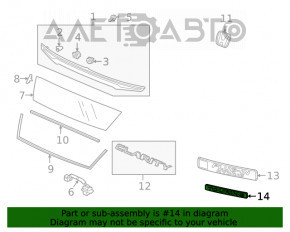 Emblema cu inscripția „Touring” de pe capacul portbagajului Honda Clarity 18-21 SUA.