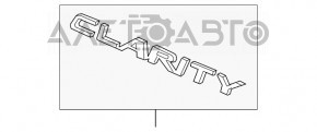 Эмблема надпись Clarity крышки багажника Honda Clarity 18-21 usa