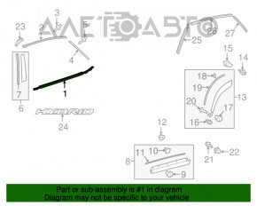 Moldură ușă-sticlă spate centrală dreapta pentru Lexus NX200t NX300 NX300h 15-21 crom