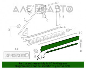 Capacul ușii față dreapta inferioară Toyota Highlander 20- exterior