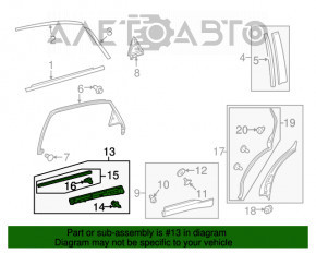 Накладка двери нижняя внутренняя задняя правая Lexus RX350 RX450h 10-15