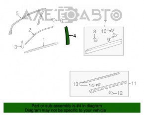 Panoul lateral dreapta față a ușii Lexus RX350 RX450h 10-15