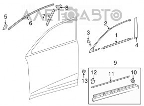 Decorație laterală față dreapta Lexus NX200t NX300 NX300h 15-21 nou original OEM