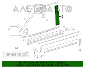 Panoul lateral frontal stânga al ușii Toyota Highlander 20- zgârieturile