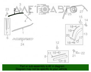 Garnitură ușă spate stânga superioară Lexus NX200t NX300 NX300h 15-21