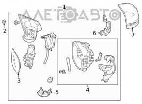 Зеркало боковое правое Honda CRV 17-22 9 пинов, поворотник, подогрев, BSM