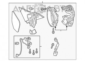 Зеркало боковое правое Honda Insight 19-22 12 пинов, камера, подогрев, поворотник, черное