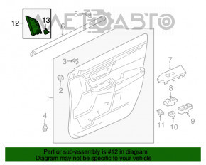 Panoul lateral al ușii triunghiular frontal dreapta Honda CRV 17-22 cu avertizor sonor