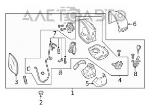 Крышка зеркала левая Honda Clarity 18-21 usa