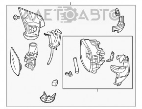 Зеркало боковое левое Honda CRV 17-22 9 пинов, поворотник, подогрев, BSM