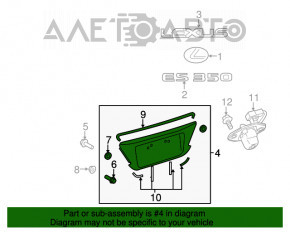 Capac portbagaj Lexus ES350 07-12 cu ornamente cromate, fără cameră