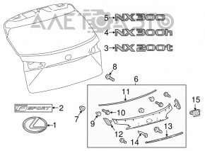 Capac portbagaj Lexus NX300 NX300h 18-21 cu emblema