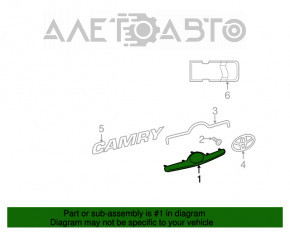 Capacul portbagajului Toyota Camry v40 10-11 cu emblema, crom, pentru camera, emblema uzata.