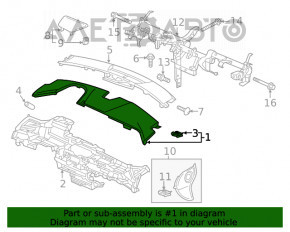 Panoul frontal al torpedo-ului gol al Honda Clarity 18-21 SUA negru, cu un strat de lemn negru, zgârieturi pe stratul de lemn