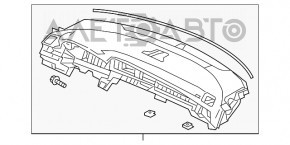 Panoul frontal cu AIRBAG pentru Honda Insight 19-22, negru, cu husă din piele.