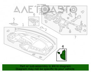 Capacul torpedoului lateral stânga pentru Honda Insight 19-22