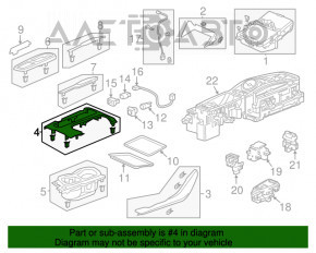 Capacul consolei centrale cu suport pentru pahar Acura TLX 15- lemn roșu