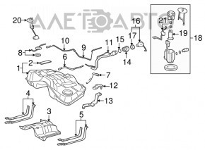 Capacul gurii de umplere a rezervorului de combustibil pentru Toyota Camry v40 2.4 3.5