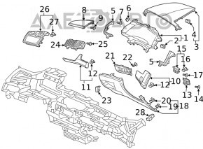 Capacul genunchilor pentru șoferul Honda Clarity 18-21 SUA negru