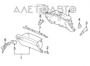 Перчаточный ящик, бардачок Honda Accord 13-17 черн, с замком, царапины