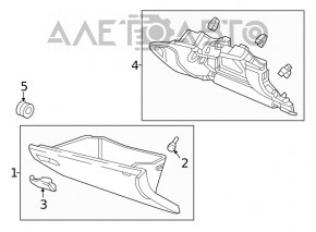 Перчаточный ящик, бардачок Honda Insight 19-22 черный