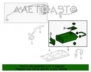 Recipientul cu absorbant de cărbune Toyota Highlander 14-16 2.7, 3.5