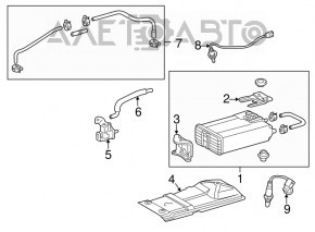 Recipientul cu absorbant de cărbune Toyota Highlander 14-16 2.7, 3.5