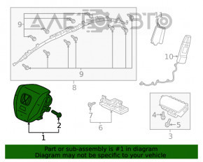 Airbagul de siguranță din volanul șoferului pentru Honda Clarity 18-21 SUA, negru.