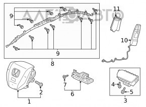 Подушка безопасности airbag пассажирская в торпеде Honda Clarity 18-21 usa