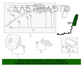 Airbagul scaunului drept al mașinii Honda Clarity 18-21 din SUA.