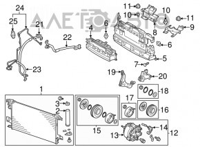 Radiatorul condensatorului de aer condiționat Mitsubishi Outlander 14-15 2.4, 3.0 nou aftermarket NISSENS