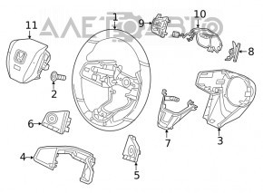 Руль голый Honda Civic X FC 16-21 резина черн