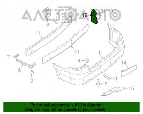 Capacul protectorului de bara spate stânga Nissan Sentra 13-19 nou OEM original