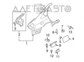 Blocare capac rezervor combustibil Infiniti G25 G35 G37 4d 06-14