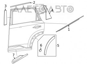 Накладка арки двери нижняя задняя правая Nissan Rogue 21-23 US built