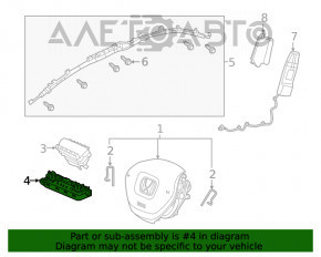 Airbag-ul genunchiului pentru șoferul din stânga al modelului Honda Accord 18-22, nou, original