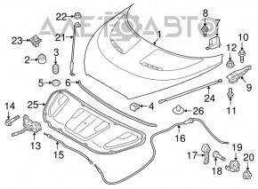 Capota stângă a capotei Hyundai Veloster 12-16 nouă OEM originală