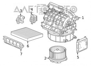 Корпус печки голый вентилятор, правая часть Honda Insight 19-22