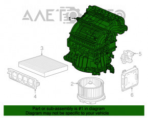 Корпус печки голый вентилятор, правая часть Honda CRV 17-22