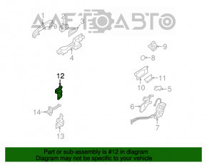 Buclele ușii din spate stânga superioară Hyundai Santa FE Sport 13-18.