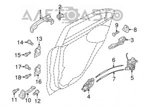 Balama usi sus spate dreapta Hyundai Veloster 12-17 nou original OEM