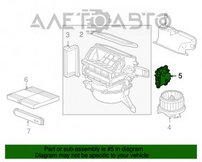 Motorul actuatorului pentru ventilatorul de încălzire Honda CRZ 11-16.