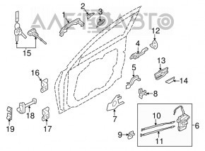 Ограничитель двери передней левой Hyundai Azera 12-17