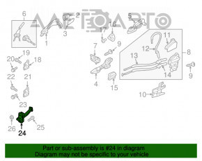 Limitatorul ușii față stânga Hyundai Santa FE Sport 13-18, nou, original OEM