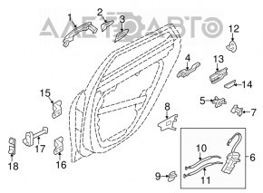 Ограничитель двери задней левой Hyundai Azera 12-17