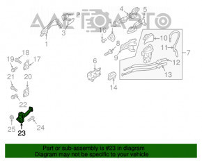 Limitatorul ușii din spate dreapta pentru Hyundai Santa FE Sport 13-18, nou, original OEM.