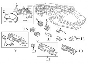 Управление климат-контролем Honda Civic X FC 16-21 auto, структура